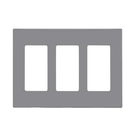 Leviton Leviton Decora Light Gray 3 gang Polycarbonate Decorator Screwless Wall Plate 1 pk R09-80311-0LG